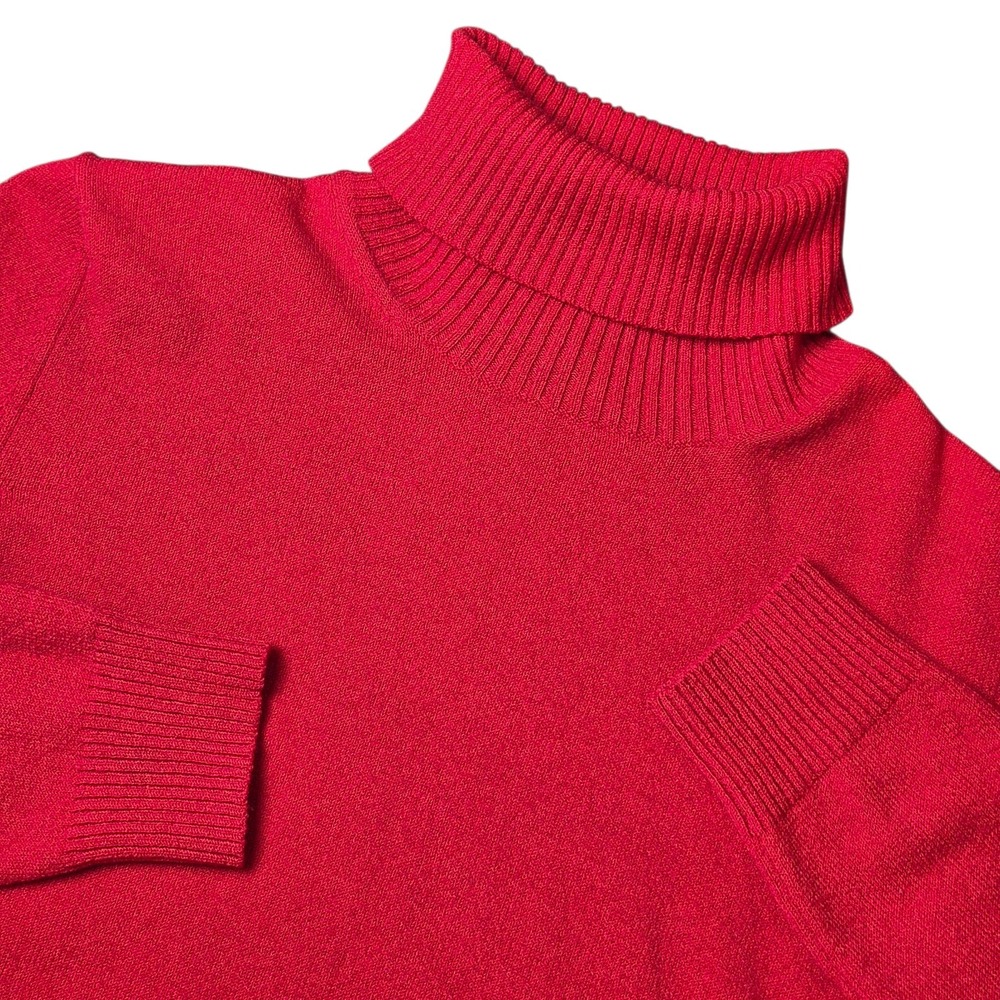 VTG Banana Republic Womens XL Italian Merino Wool Turtleneck Sweater Red